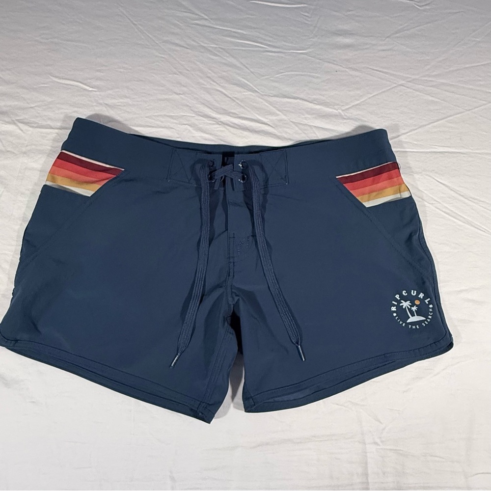 Rip Curl | Blue Board Shorts with Rainbow Stripes | 11
